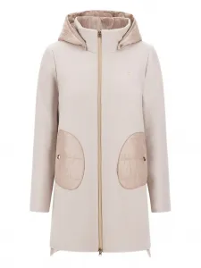 Пальто с капюшоном и стегаными вставками Herno Kids, розовый