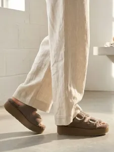 Меховые сандалии на платформе Cabello