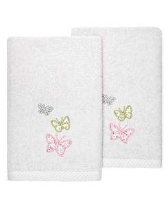 Набор из двух полотенец для рук из турецкого хлопка с вышивкой «Марипоса» Linum Home, серебро