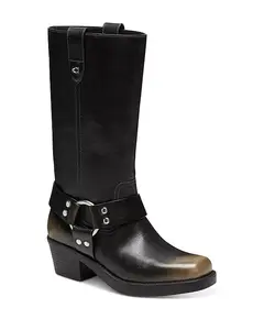 Женские сапоги с упряжью Coach, черный