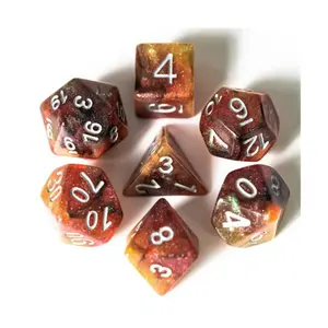 Набор Poly Set — Медный космос с серебром (7), Dice Sets - Resin/Acrylic - Rainbow & Multi-Colored (Foam Brain Games)