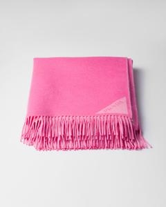 Плед из легкой жаккардовой шерсти и кашемира Prada, розовый