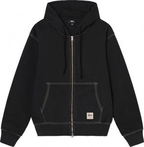 Худи Stussy Double Face Label Zip Hoodie 'Black', черный