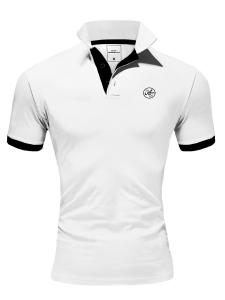 Поло Amaci&Sons Basic Kontrast Polo Shirt MEMPHIS, белый