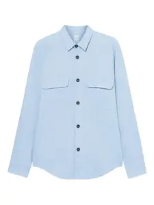 Фланелевая рубашка с накладными карманами с клапанами Brooks Brothers, синий