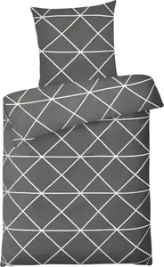 Постельное белье Renforce 200x200 антрацитовый ромбовидный узор Carpe Sonno