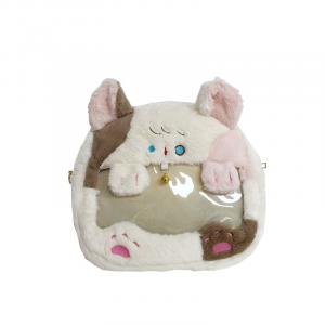 Очаровательная аниме плюшевая кошка с большим ртом кукла для ита-бага Handsome, белый