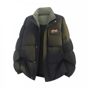 Пуховик Unisex с воротником стойкой утепленный WARRIOR, черный (diy badge)