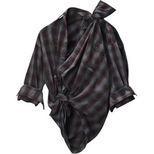 Рубашка Plaid One shoulder Shirt Alexander Wang, красный