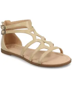 Женские сандалии Genneva Zipper Туфли на плоской подошве Journee Collection, загар/бежевый