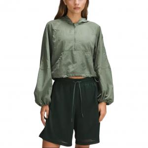 Lululemon Женская укороченная анорак куртка, Gray Eucalyptus/Grey Eucalyptus