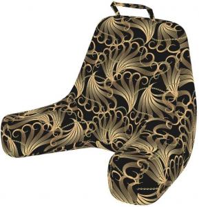 Абстрактная наволочка для подушки для чтения Ambesonne, винтажный орнамент с повторяющимися изогнутыми линиями на темном фоне, мягкая набивная наволочка для кровати, размер XL, угольно-серый и светло-коричневый цвета., Charcoal Grey And Pale Brown