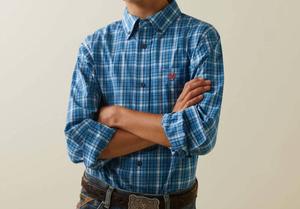 Рубашка Leyton Classic Fit для мальчиков Pro Series светло-голубого цвета ARIAT