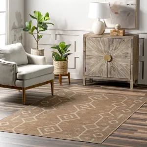 Ковер Easy-Jute Tribal Cynna nuLOOM, 152x244 см, коричневый