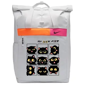 Nike Полиэстеровый рюкзак обычный унисекс светло-серебристый серый, Group of Black Cats
