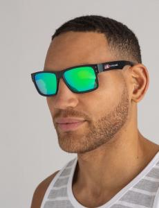 Солнцезащитные очки U.S. Polo Assn Men's Sport Flag Rectangular, черный/зеленый