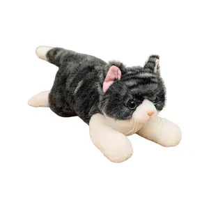 Игрушка, имитация котенка, мягкая и милая плюшевая кукла, высота 42 см Pissie, серый