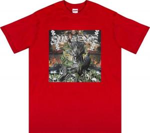 Футболка Supreme Dragon Tee 'Red', красный