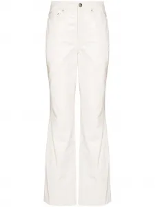 Кожаные брюки Lynn прямого кроя REMAIN, белый
