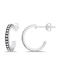 Круглые серьги-полукольца из окисленного бисера Macy'S, silver