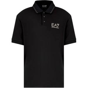 Поло с принтом логотипа Ea7 EMPORIO ARMANI, черный