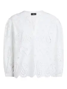 Топ с вышивкой англезе Etro, белый