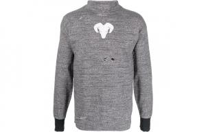 Футболка с высоким воротником в стиле Grunge Maison Margiela, серая