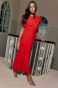 Платье миди Harper с развевающимися рукавами Ro&Zo, красный