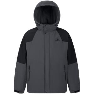 CAMEL Многоцветная водоотталкивающая утепленная флисовая антистатическая ветрозащитная куртка с капюшоном на молнии унисекс, Shale Gray/Phantom Black