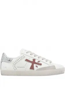 Кроссовки Stevend 7607 с логотипом и заклепками Premiata, белый