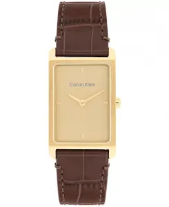 Элегантные мужские часы с коричневым кожаным ремешком, 24 мм Calvin Klein, brown