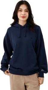 Мужская толстовка Champion C8-A122Z с длинным рукавом, круглым вырезом, вышитым логотипом One Point, свободным кроем и приспущенными плечами, с капюшоном, темно-синий