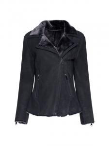 Байкерская куртка WOLFIE FURS из овечьей шерсти made for generation collection, черный