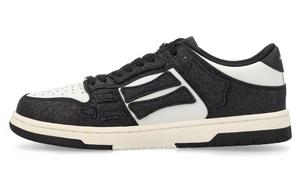 Кроссовки AMIRI Shimmer Skel Leather Sneakers, черный/белый