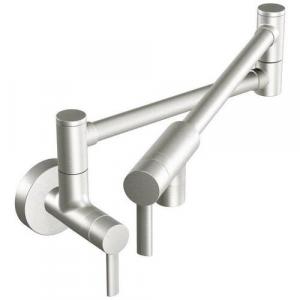 Кухонный смеситель Moen Spot Resist с двумя ручками из нержавеющей стали, spot resist stainless