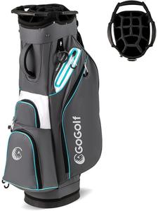 COSTWAY Сумка для гольфа на 14 отделений с ремнем для переноски, серого цвета
