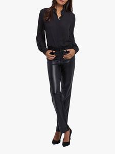 Прямые брюки Marilyn из эластичной искусственной кожи NYDJ, Black