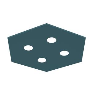 Потолочный светильник Lumicom, 55x65x4 см, синий