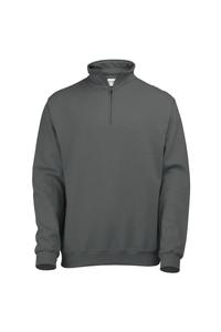 Однотонный свитшот Sophomore на молнии на ¼ AWDis, серый