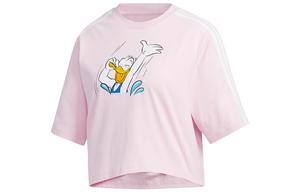 Х Disney Crew Neck Свободного Кроя Футболка с Коротким Рукавом Женская Adidas Neo, розовый