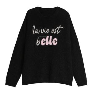 Свитер Women's Crew Neck Moderate Others ELLE, черный