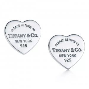 Серьги Tiffany & Co. Return to Tiffany Heart Tag Stud , серебро
