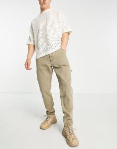 Коричневые брюки зауженного кроя ASOS DESIGN