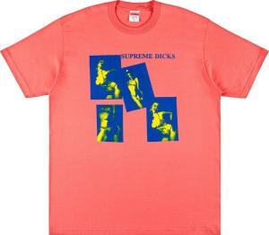 Футболка Supreme Dicks Tee 'Bright Coral', розовый