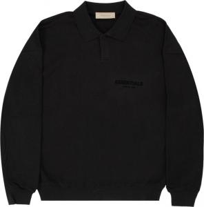 Лонгслив Fear of God Essentials Long-Sleeve Polo 'Stretch Limo', черный