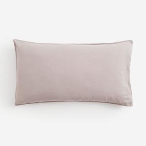 Наволочка H&M Home Washed Linen-blend, серо-коричневый