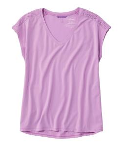 Футболка женская с V-образным вырезом и коротким рукавом L.L.Bean, сиреневый