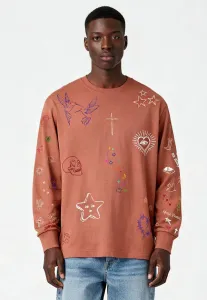 Футболка с длинными рукавами и принтом в виде флэш-татуировок. Mira Paris, Brown