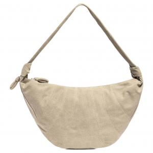 Lemaire Тканевая сумка-круассан через плечо большая женская бежевая
