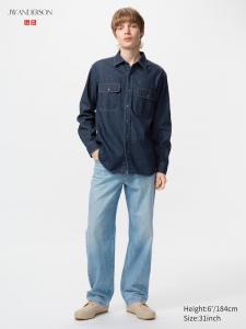 Прямые джинсы (удлиненные) Uniqlo, 63 blue